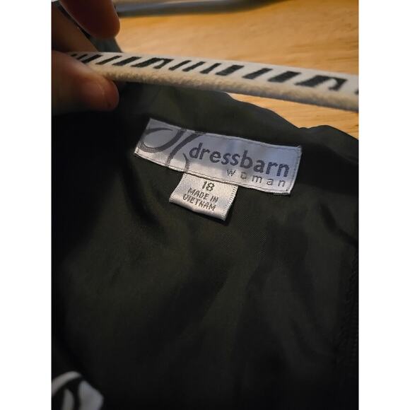 Dressbarn Black Floral Print Tie Waist Sleeveless Casual Dress Womans Size 18 - Picture 4 of 4